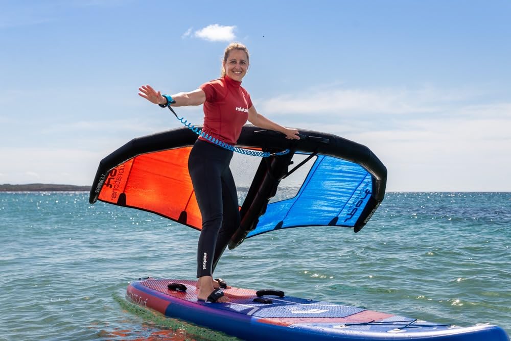 Sport Vibrations® SV-11'5" SUP Board – Surf, Windsurf, Wing & Kajak-Funktion, 4 Fußschlaufen, Gleitkante, Woven-Fusion Double Layer
