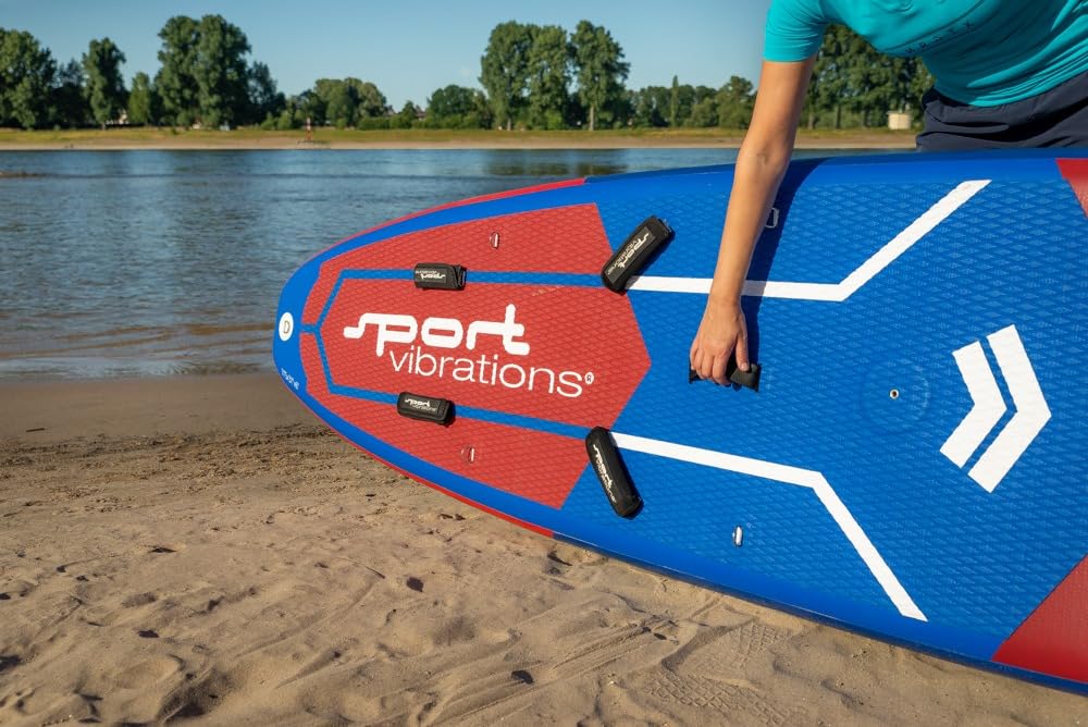 Sport Vibrations® SV-11'5" SUP Board – Surf, Windsurf, Wing & Kajak-Funktion, 4 Fußschlaufen, Gleitkante, Woven-Fusion Double Layer