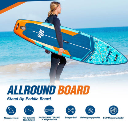 Zupapa 323cm Aufblasbare SUP Board Set| Stand Up Paddle Board mit Kajak Sitz | Komplettes Zubehör