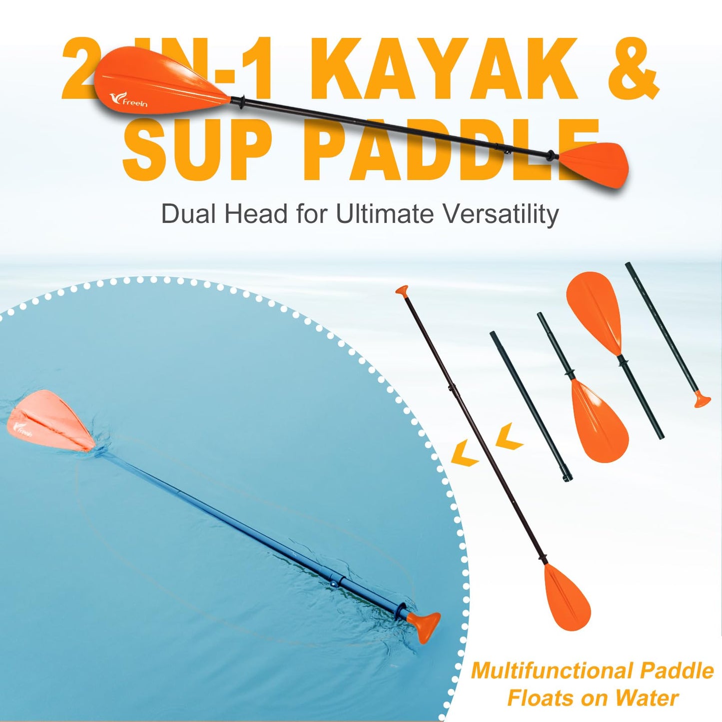 Freein Aufblasbares SUP Board 335x84x15cm mit Kajaksitz & Paddel – ISUP Set für Erwachsene inkl. Pumpe & Adapter