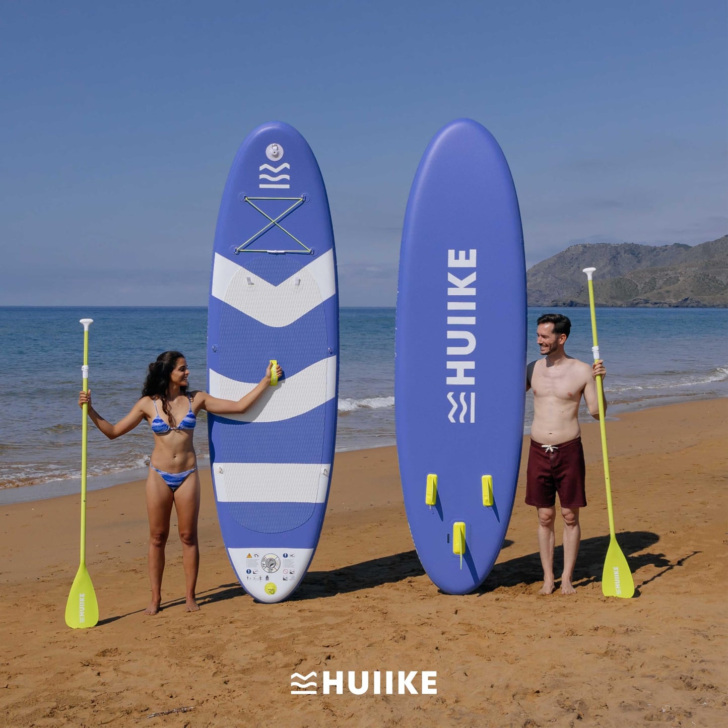 HUIIKE Aufblasbares SUP Board 305×84×15 cm – inkl. Paddel, Finnen & Pumpe – Hohe Stabilität, bis 130 kg belastbar