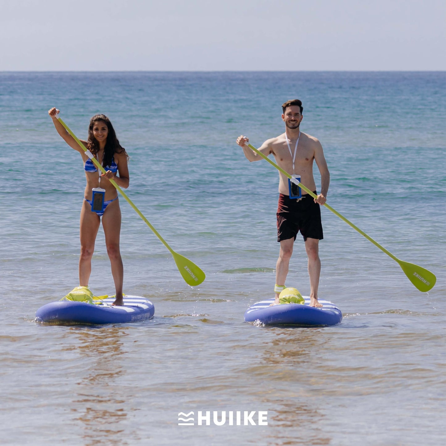 HUIIKE Aufblasbares SUP Board 305×84×15 cm – inkl. Paddel, Finnen & Pumpe – Hohe Stabilität, bis 130 kg belastbar